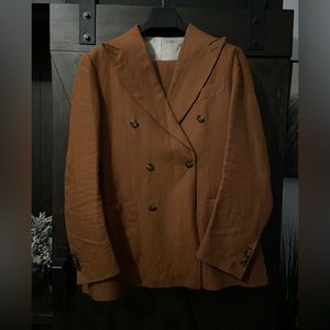 Suitsupply 42R Double Breasted Tobacco Brown suit
